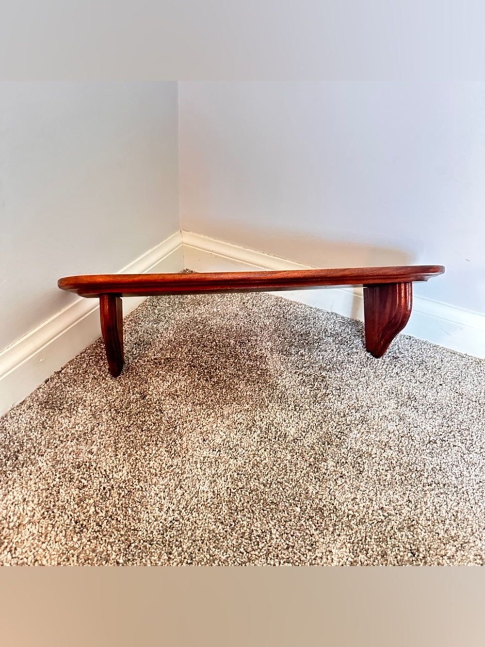 Wood wall shelf with plate groove 19.5”